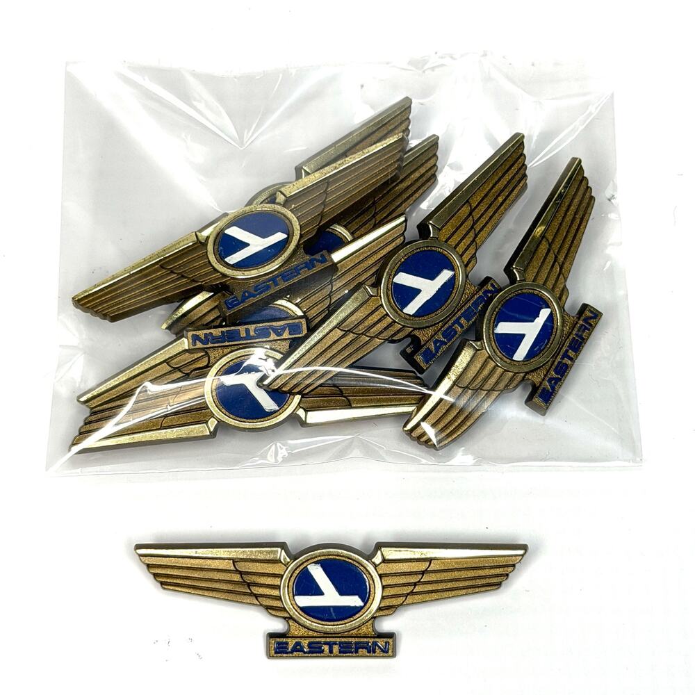 LOT of 8 - NOS Vintage Eastern Airlines Junior Pilot Wing Pin Stoffel Seals 2.5"